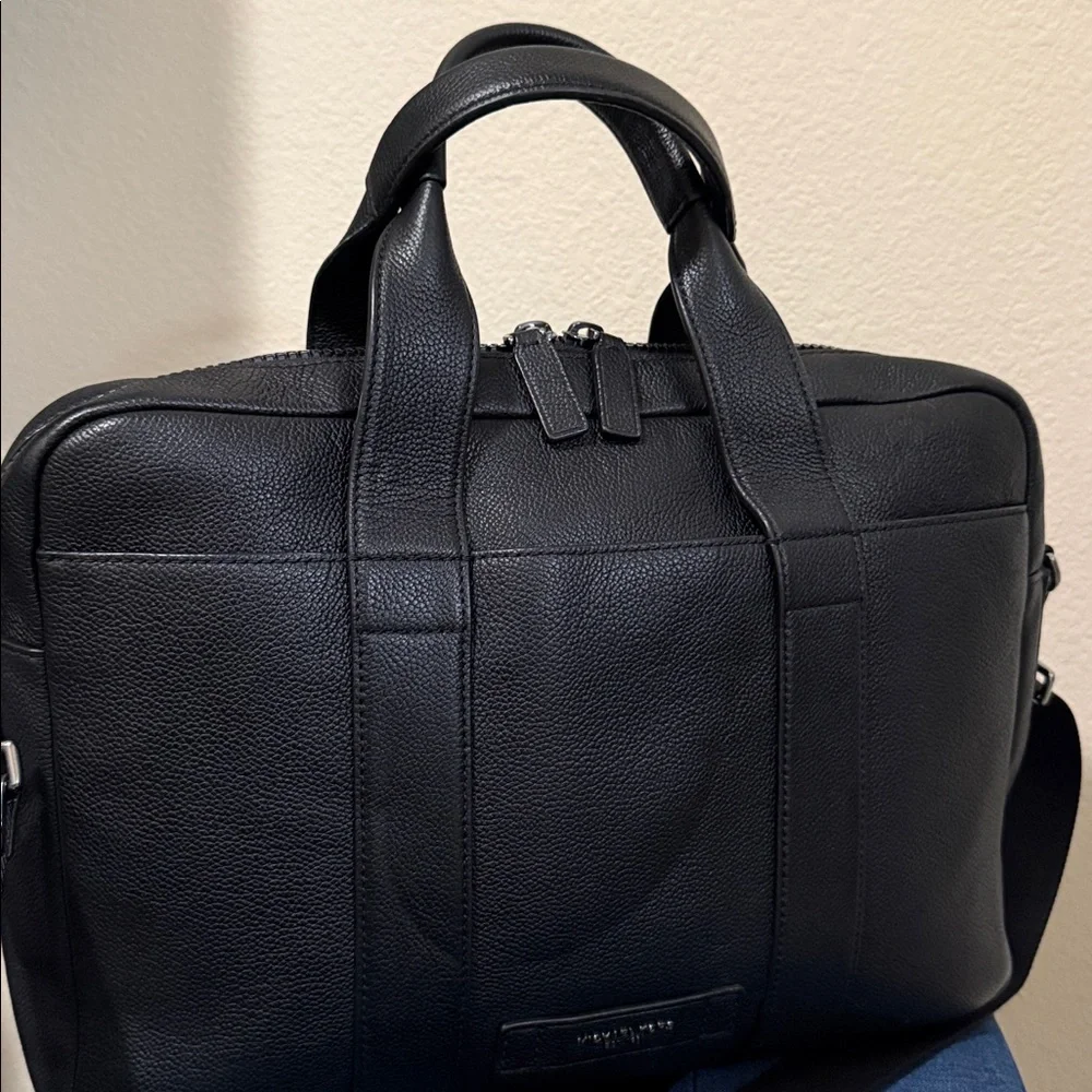 Michael Kors Men’s Cooper Large Leather Briefcase - Black - Picture 10 of 14